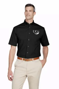 M500S HARRITON MEN'S EASY BLEND™ SHORT-SLEEVE TWILL SHIRT WITH STAIN-RELEASE – Image 3