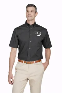 M500S HARRITON MEN'S EASY BLEND™ SHORT-SLEEVE TWILL SHIRT WITH STAIN-RELEASE – Image 4