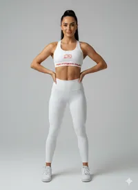 PDC Fitness Club sports Bra - White (Red logo) – Image 1