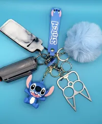 Space Pup Self-Defense Keychain | Blue & Silver Safety Keychain With Pom & Alarm – Image 1