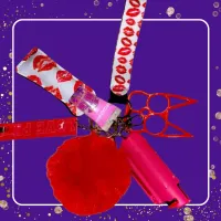 Red Kiss Guard Self-Defense Keychain | Red Lips Safety Keychain With Pom & Alarm – Image 2