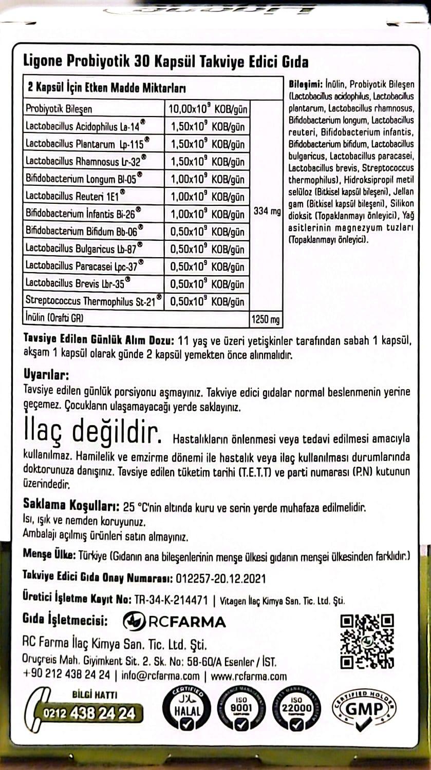 Ligone-Probiotic-30 DR-Caps بروبيوتيك مقاوم لحمض المعدة-منتج حصري لمتجر تمرة (15.4 JOD)  – Image 2