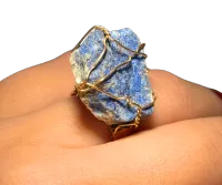 Lapis- Lazuli Tört Ásvány Gyűrű – Image 2