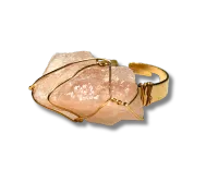 Rózsakvarc Tört Ásvány Gyűrű – Image 1