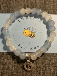 Glass Bead Baby Loss Remembrance Bracelet  – Image 1