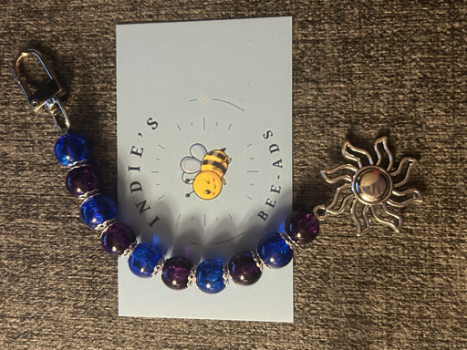 Glass Bead Sun Keyring  – Image 1