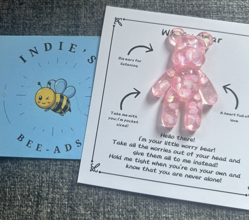 Little Pink Worry Bear  – Image 1