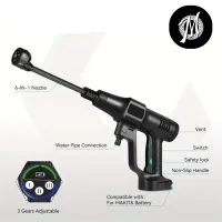 Portable Brushless Cordless Pressure Washer – 6-in-1, Makita Compatible, Car & Aircon Cleaning – Image 8