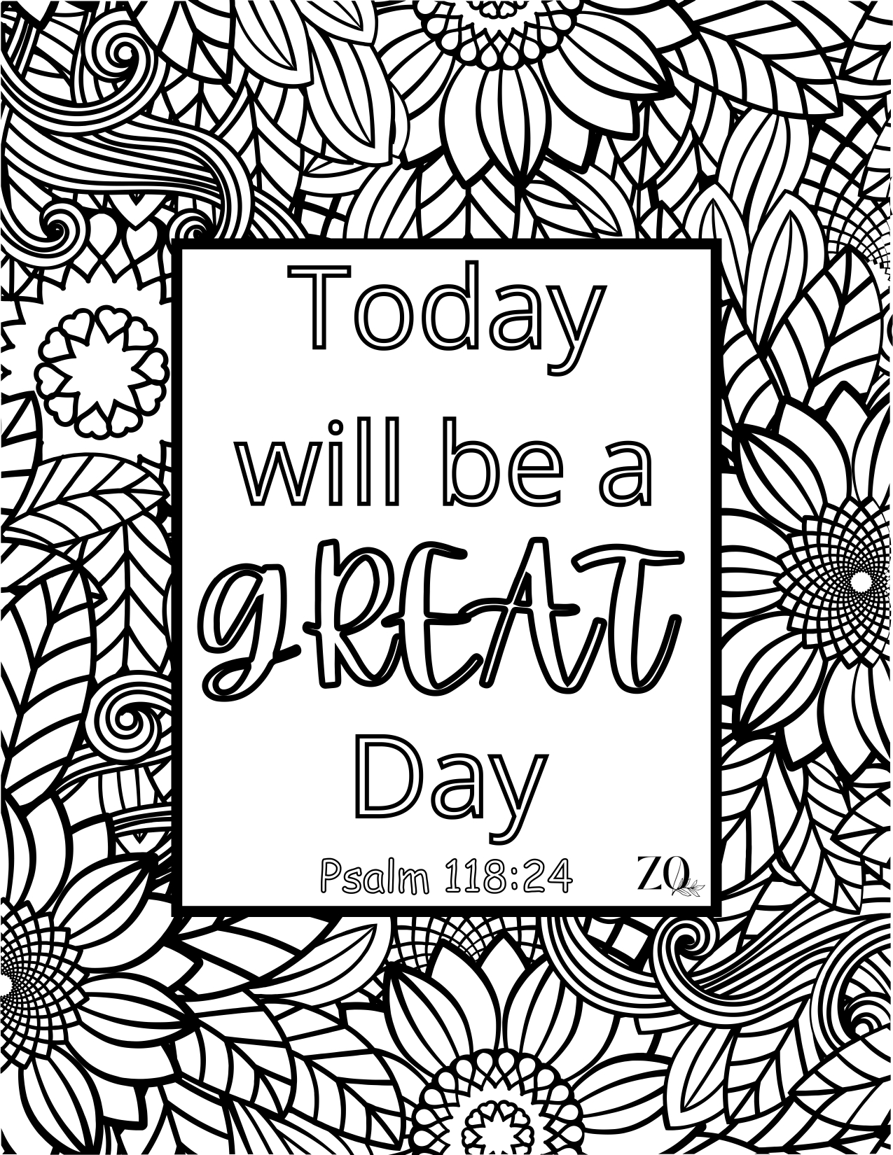 Coloring Page Psalm 118:24 – Image 1
