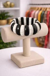 Classic Stretch Bracelet (White&Black) – Image 1