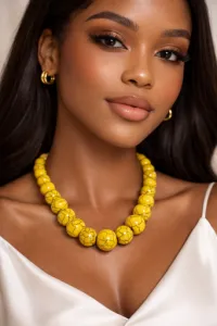Classic Collar Necklace(Yellow) – Image 1