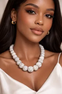 Classic Collar Necklace(White) – Image 1
