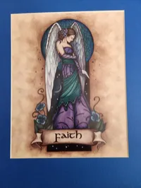Faith Angel Virtue Matted Wall Art Print – Image 1