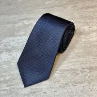 Luxury Textured Solid Tie - Navy – Image 1