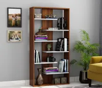 Sleek Wooden Bookshelf | Walnut Finish with Open Shelving – Image 1
