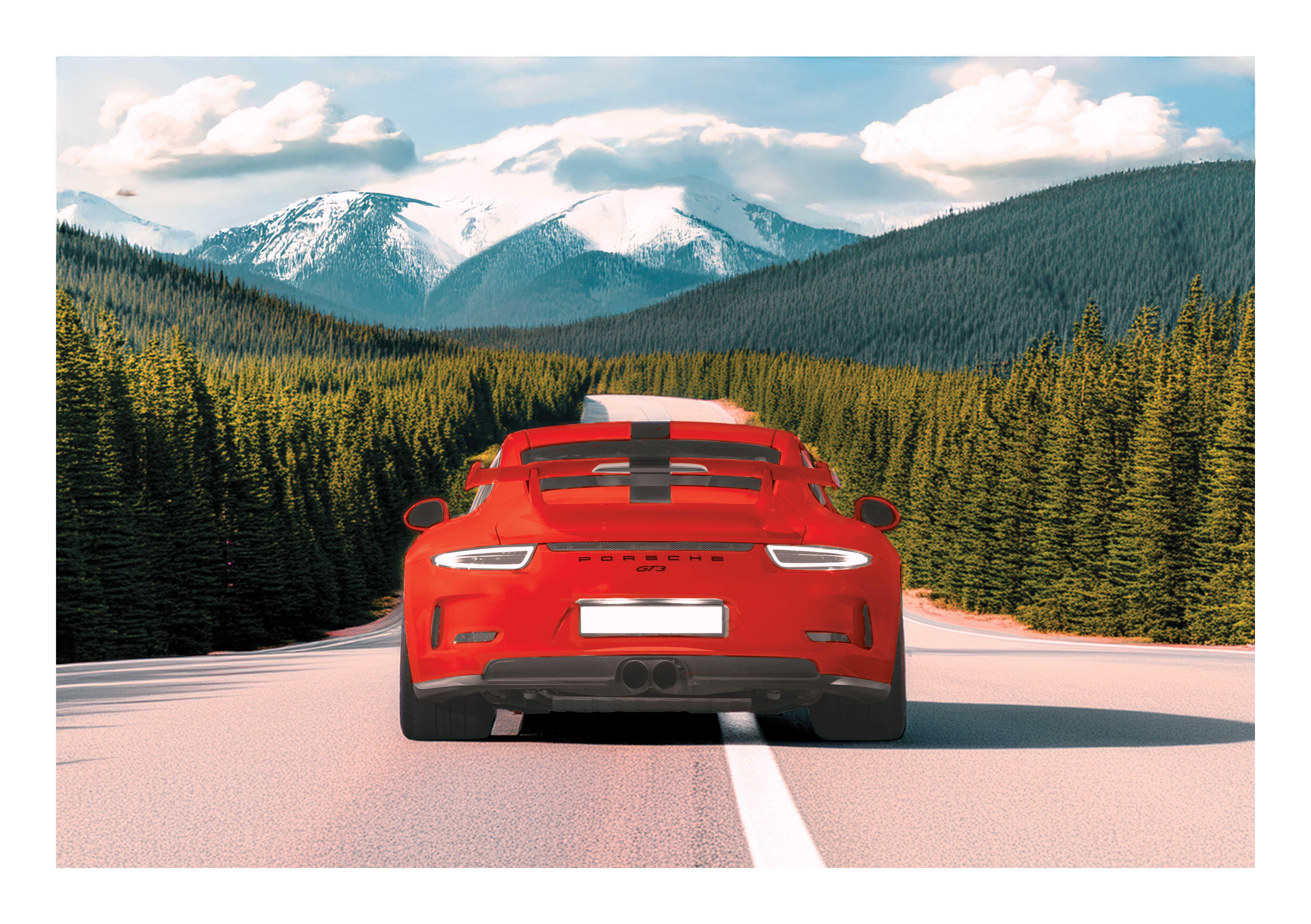 Porsche German mountains – 8 x12 no frame