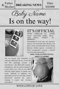 Baby Shower Newspaper – Image 1