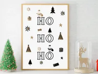 Weihnachtsdekoration Poster, HO HO HO Christmas Poster, Weihnachtsposter, Digital Download – Bild 1