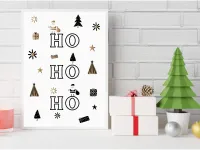 Weihnachtsdekoration Poster, HO HO HO Christmas Poster, Weihnachtsposter, Digital Download – Bild 4