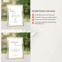 Personalisierbare Hochzeit Schilder Set, Notfallkörbchen, Gästebuch, Geschenke und Karten, Hochzeitstorte HZ02 – Bild 4