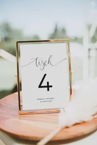 Minimalistische Hochzeit Tischnummer – Bild 2