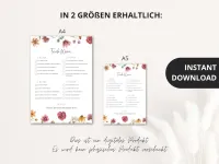 Trink Wenn JGA Spiel, Wildblumen Motiv Druckbares JGA Spiel – Bild 5