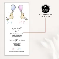 Winnie the Pooh Gender Reveal Party Digitale Einladung und Geschlechtsrate-Tafel, Junge oder Mädchen Einladung, WhatsApp Canva  – Bild 2