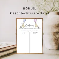 Winnie the Pooh Gender Reveal Party Digitale Einladung und Geschlechtsrate-Tafel, Junge oder Mädchen Einladung, WhatsApp Canva  – Bild 5