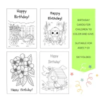 Birthday Coloring Cards Age 7-10 – Image 1