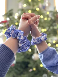 Periwinkle Floral Scrunchie – Image 1