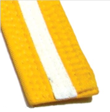 Belt | Kyu Junior – 8, Yellow/White Stripe