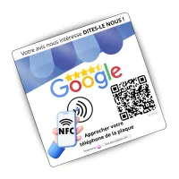 Plaque Avis Google en (Blanc) – 1 Pièce