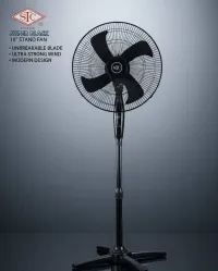 STC Super Black 18-Inch Standing Fan with Unbreakable Blade – Image 1