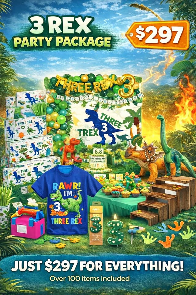 3 Rex Boy's Dinosaur Party – Image 1