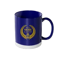 Sell More Academy Coffee Mug — Navy Accent Ceramic Mug with Logo – 15oz, Navy