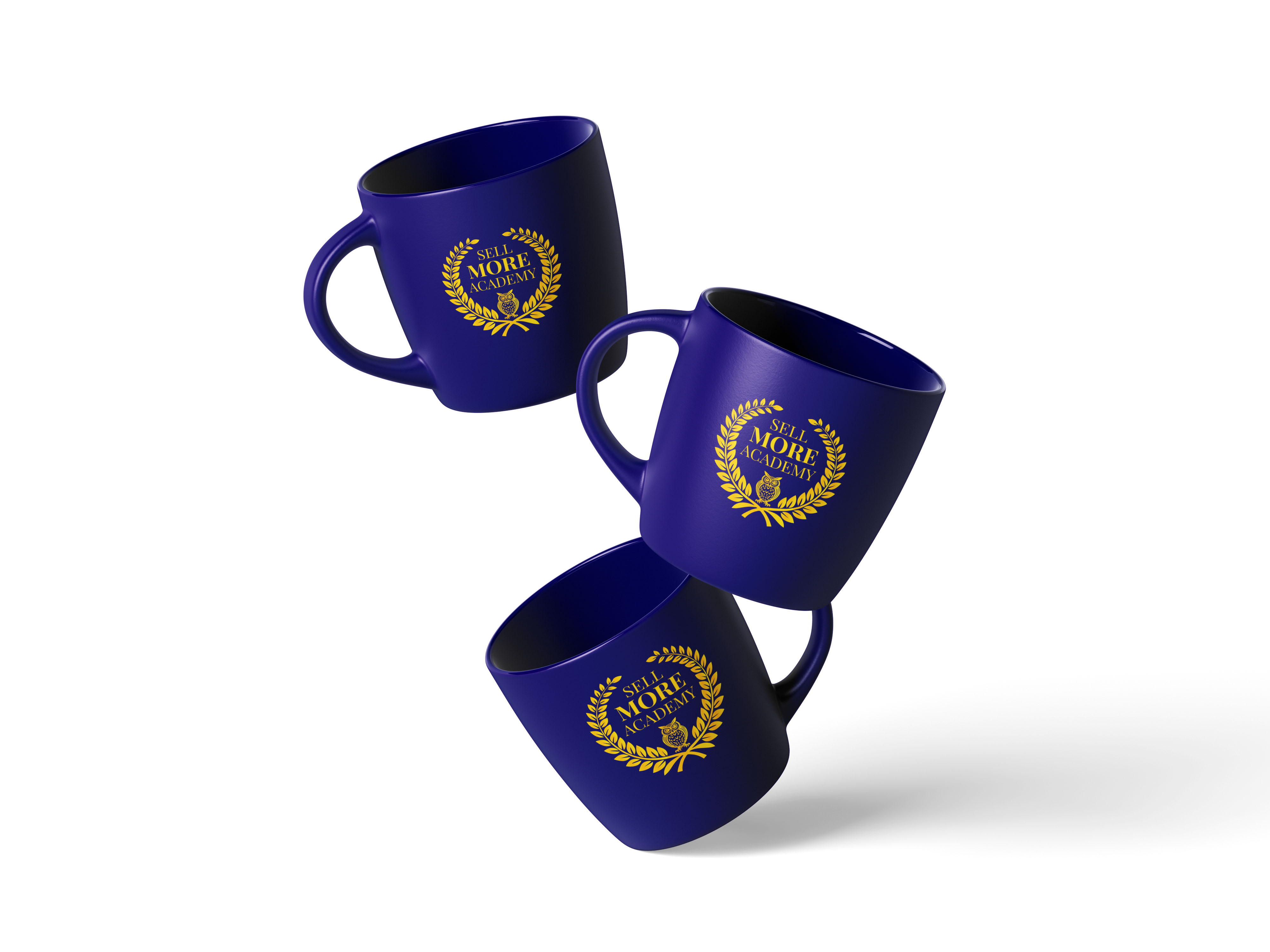 Sell More Academy Coffee Mug — Navy Accent Ceramic Mug with Logo – Image 5