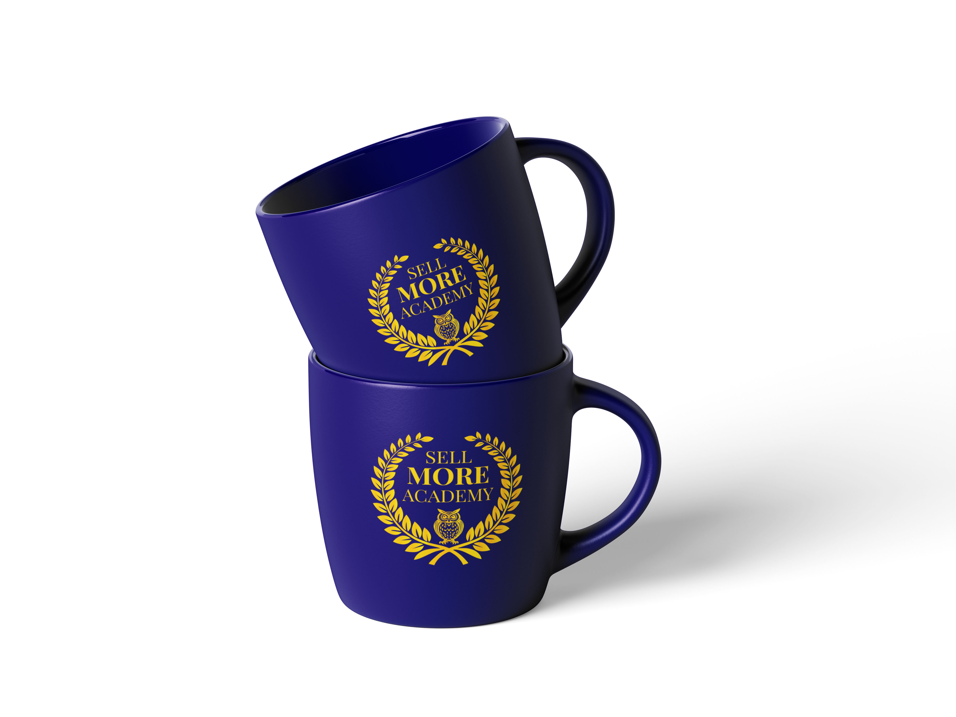 Sell More Academy Coffee Mug — Navy Accent Ceramic Mug with Logo – Image 6