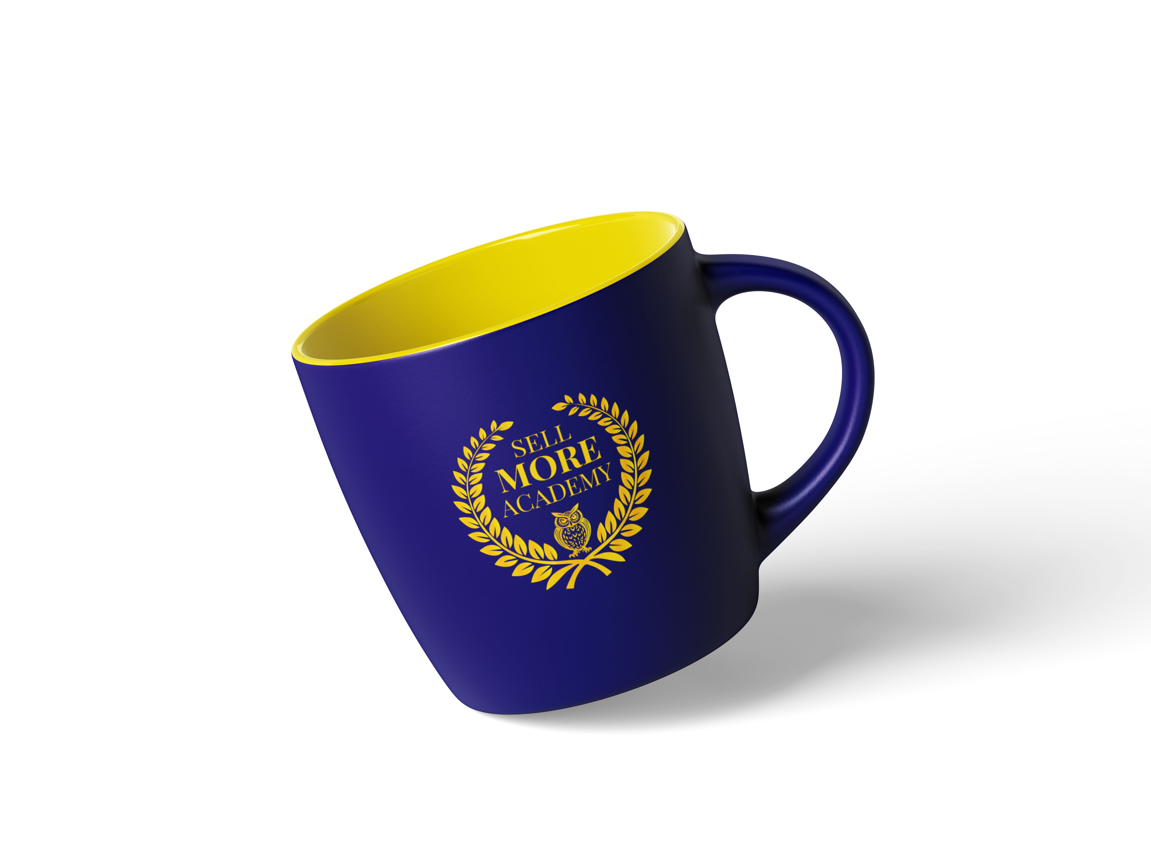 Sell More Academy Coffee Mug — Navy Accent Ceramic Mug with Logo – Image 4
