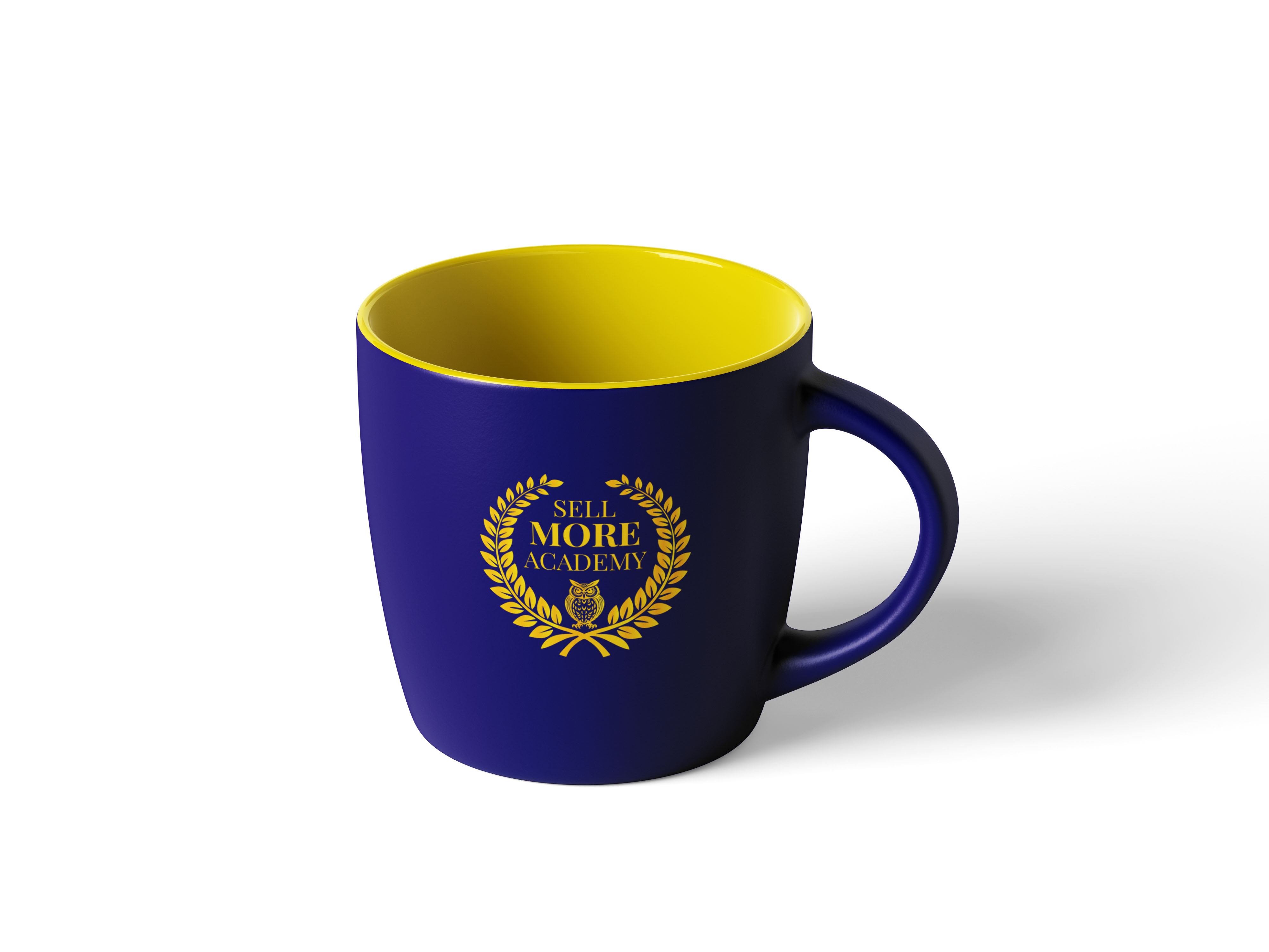Sell More Academy Coffee Mug — Navy Accent Ceramic Mug with Logo – Image 3