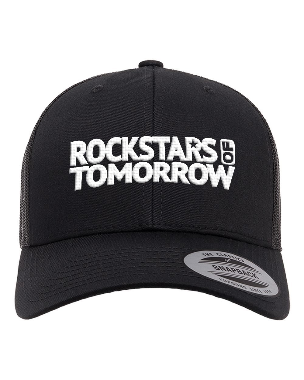 Black "baseball style" Hat – White on Black