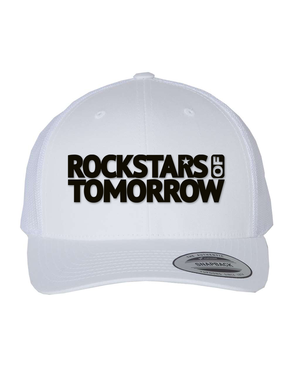 White "baseball style" Hat – Black on White