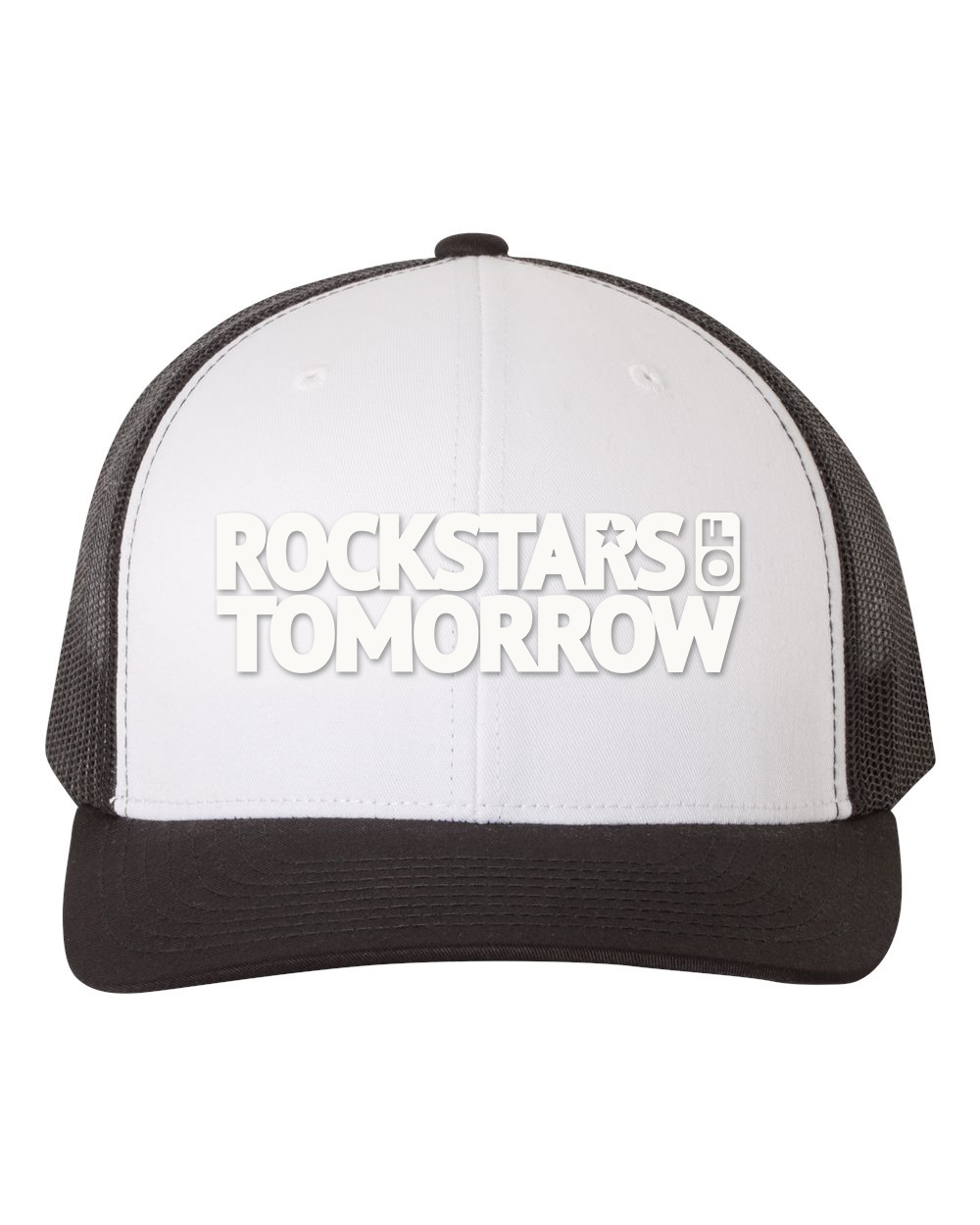 White_Black "baseball style" Hat – White on White-n-Black