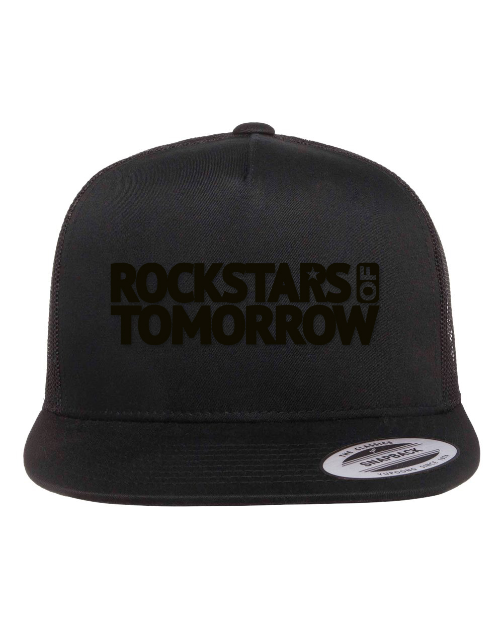 Black "flat-bill style" Hat – Black on black