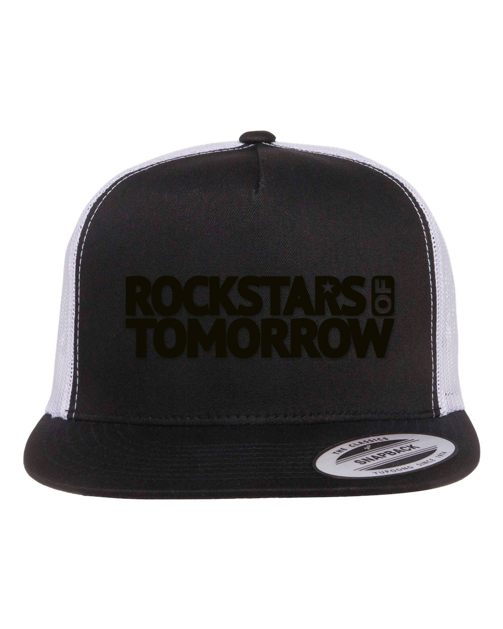 Black_White "flat-bill style" Hat – Black on Black_White