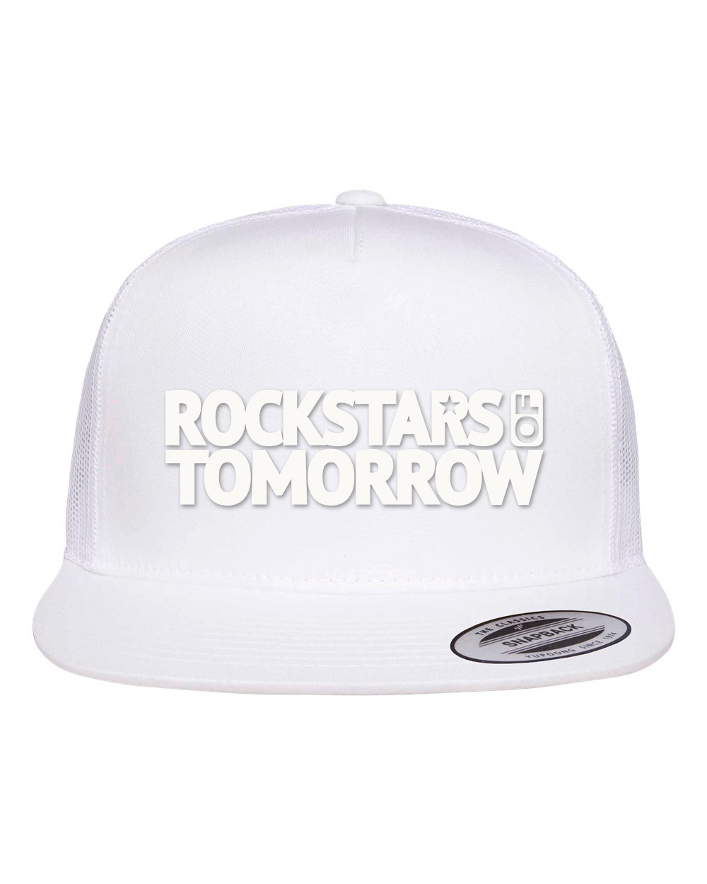 White "flat-bill style" Hat – White on white