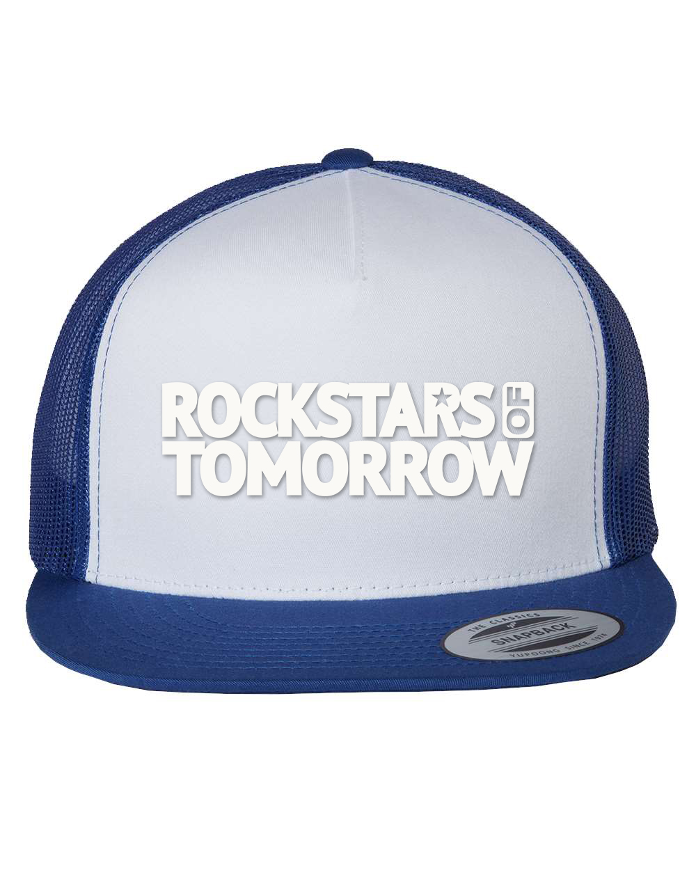 White_Royal Blue "flat-bill style" Hat – Image 2