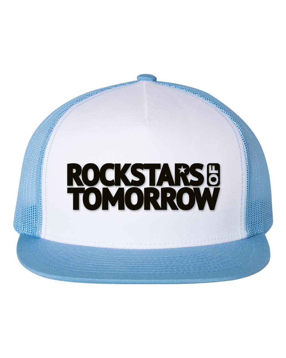 White_Carolina Blue "flat-bill style" Hat – Image 2