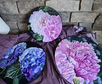 Custom Oil Floral Rounds - 14"  – Image 2