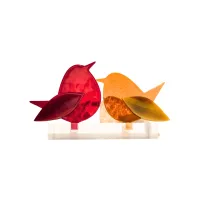 Frame voor 2 vogeltjes van glas – Zonnebloem geel, Rood