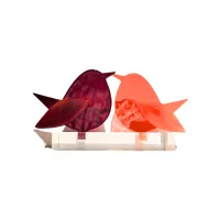 Frame voor 2 vogeltjes van glas – Donker rood, Oranje